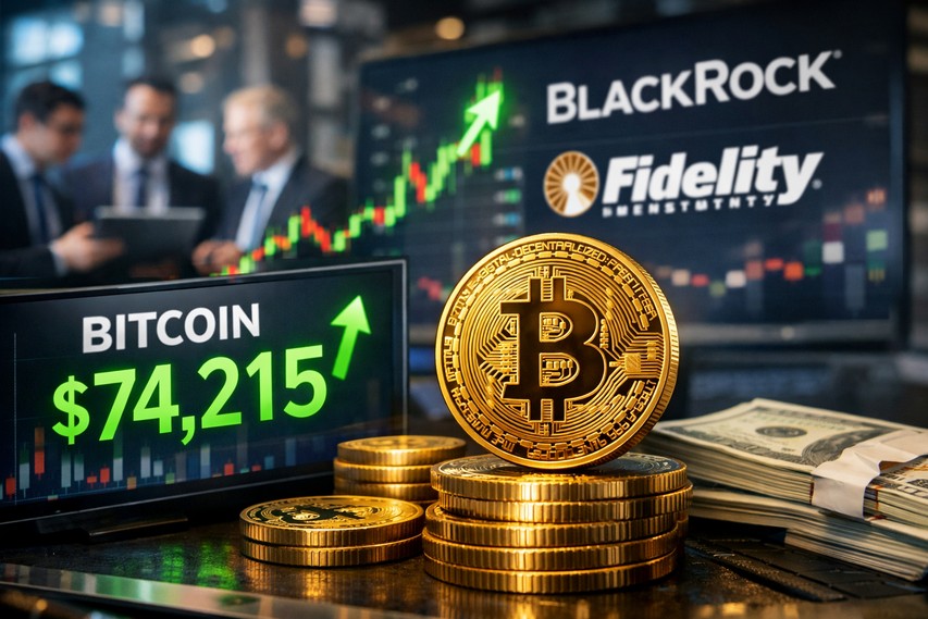 Bitcoin держится выше $74 000: рынок снова смотрит на институционалов