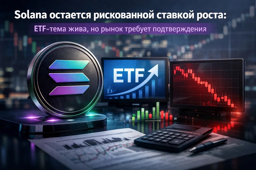 Solana остается рискованной ставкой роста: ETF-тема жива, но рынок требует подтверждения
